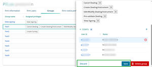 Save or discard buttons