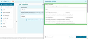 Instrument search field