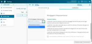 Mortgagor representative menu