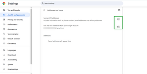 Toggles for autofill