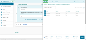 Arrows at top of panel