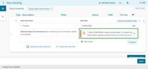 Invalid option for a title
