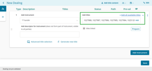 Add titles field with pasted titles in it