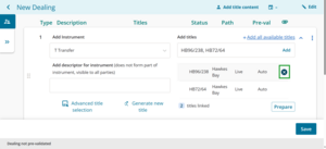 X to remove instrument