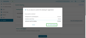 Yes, submit dealing