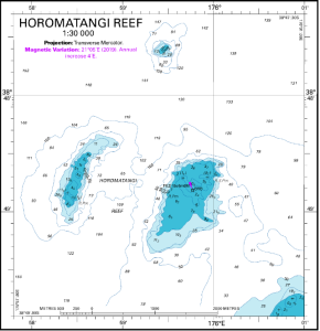 chart showing the location of Horomatangi Reef