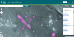 Screenshot showing polygons in the Gazetteer