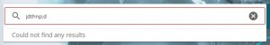 Screenshot showing the message for no result found in the Gazetteer search