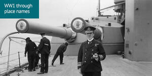 Vice Admiral Sir Doveton Sturdee, Flag Officer Commanding the 4th Battle Squadron, on board HMS HERCULES