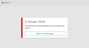 image of error message 100284 when opening layout plan sheets.