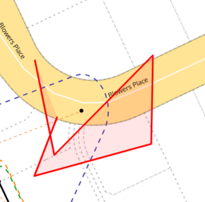 image showing a polygon self-intersecting. The polygon is red.