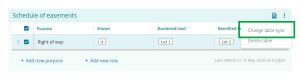 image highlighting the "Change table type" option in the menu.
