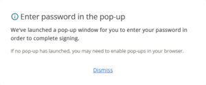 Image of Enter password in the pop-up message.