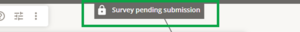 Image of Surevy pending submission locke status at top of survey capture screen.