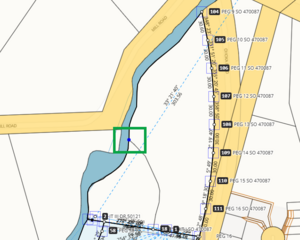 screenshot of capture screen, highlighting a missed mark along an irregular boundary.