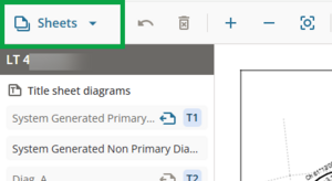 screenshot highlighting the switch mode option in layout plan sheets, labelled sheets