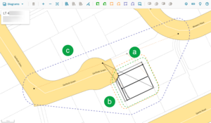 image showing define diagrams spatial screen, identifying the system generated diagrams with a, b, and c.