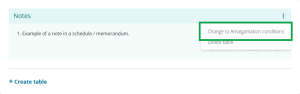 image highlighting the "change to Amalgamation conditions" option in the menu.