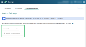 image highlighting the instrument search field.
