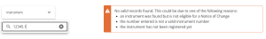 image of the error message provided when no valid records are found.