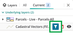image highlighting the Edit filter icon in the current layers tab.