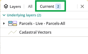 image highlighting the Current tab in the layers panel.