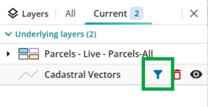 image highlighting the add filter icon. It is shaped like a funnel.