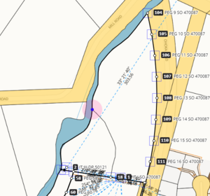 image of survey capture. A missed mark is highlighted along an irregular line.