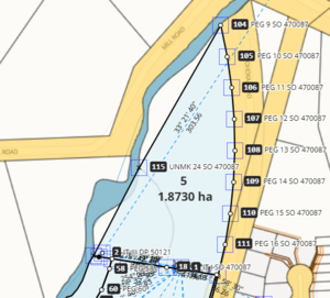 image of survey capture, with the irregular line from the previous image now showing as 2 straight lines. The missed mark is now captured.
