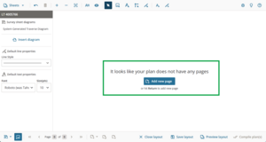 image of Survey sheet view in layout plan sheets. There are currently no pages.