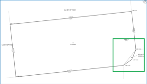 Landonline Plan Generation showing a lot where a boundary is depicted with a thick line