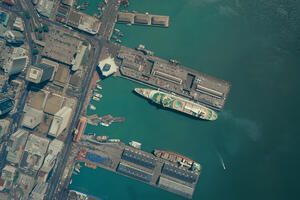 Auckland port aerial image