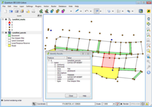 image of extracted data displayed in QGIS.