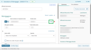 image highlighting the dark blue person icon in the mortgagors section.