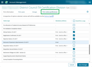 Image of account management, with the Firm notice preferences tab highlighted and open. 