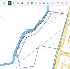 screensot of define diagrams screen, showing all existing RT boundaries in bright blue.