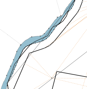 screenshot showing part of a diagram in define diagrams. The existing RT line has now been added and shows as a dot-dash line on the screen.