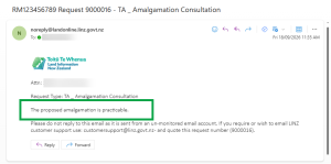 image of an emailed response to a request.