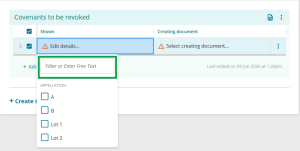image highlighting the free-text box in the Shown drop-down.
