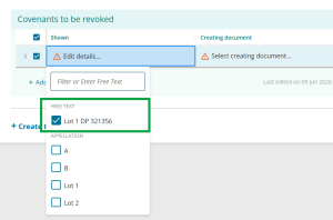 image highlighting the free-text appellation now in the appellation list. the appellation is ticked.