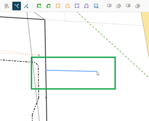 image highlighting an abuttal line being drawn. The line is blue.