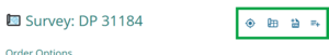 image of the icons at the top right of a survey summary page.