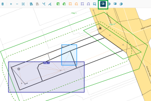 Image highlighting the enlarge diagram by rectangle tool at top of screen. There is a small blue rectangle overlapping the dark blue shaded diagram showing where it will be enlarged.