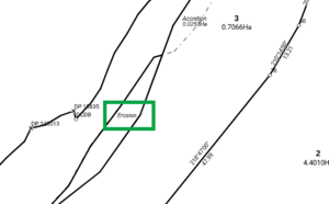 Screenshot of a layout page in plan generation. The word "erosion" has been added in user-added text to the erosion parcel.