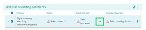 image highlighting the parcel picker tool in the burdened land field.