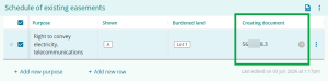 image showing the now populated Creating document field.