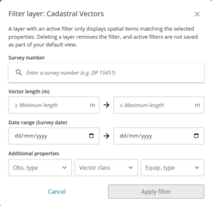 Image of the filter vector panel in Web Search.