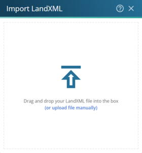 image of the Import LandXML panel.
