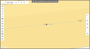 image of the spatial view for a read-only survey, now zoomed in to a selected mark.