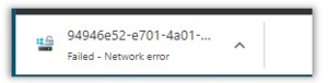 Screenshot of the file download error message. 